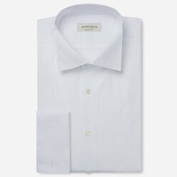 Apposta Camicia tinta unita bianco 100% puro cotone collo stile cerimonia con passante polso da gemelli
