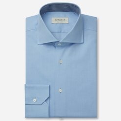 Apposta Camicia tinta unita azzurro 100% puro cotone oxford collo stile francese punte corte