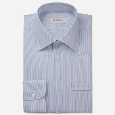 Apposta Camicia righe azzurro 100% cotone no stiro dobby collo stile italiano standard
