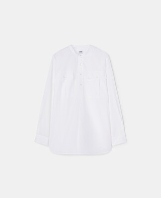ASPESI Aspesi Camicia Coreana In Popeline Con Tasconi Uomo Bianco