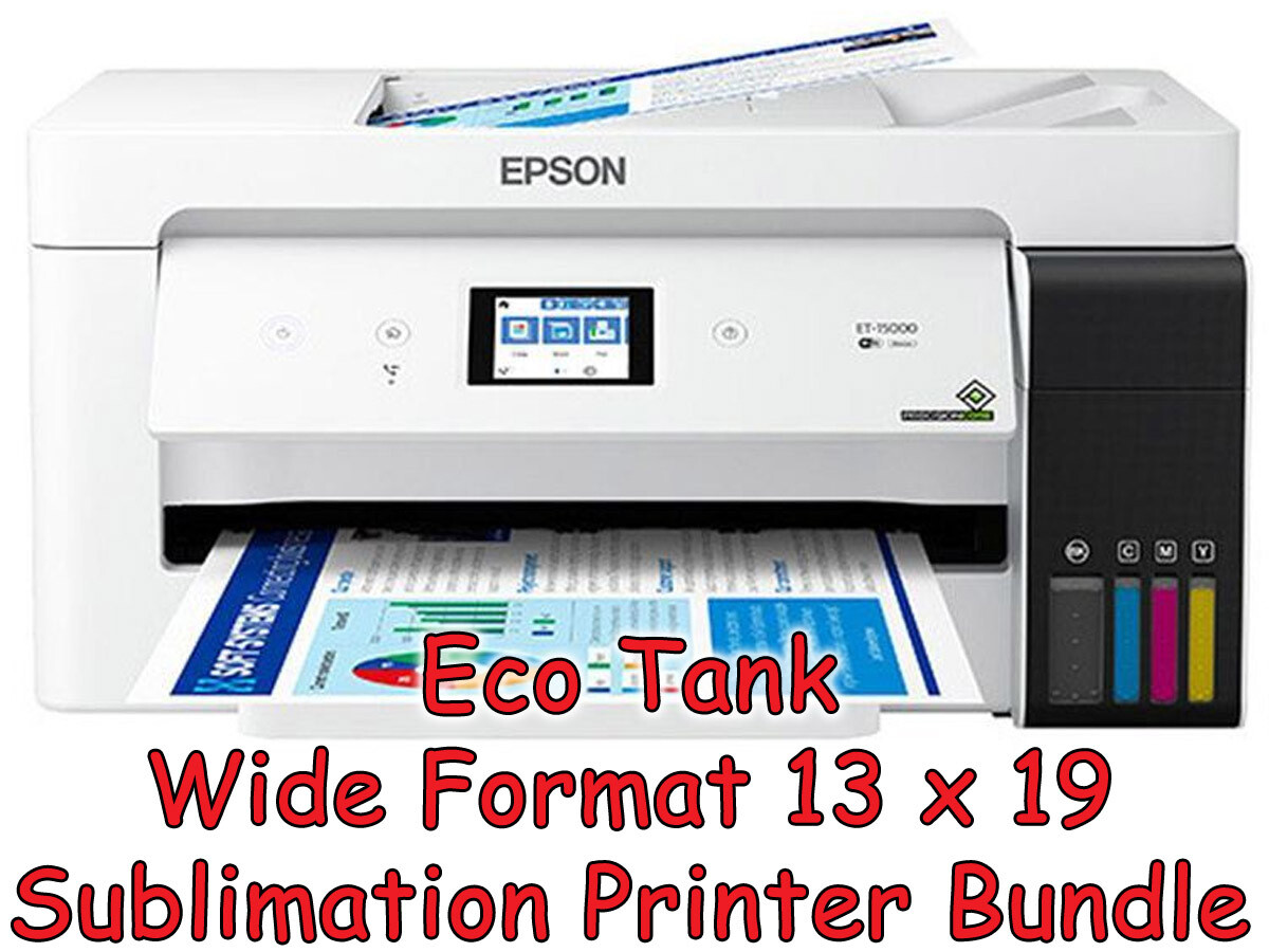 EcoTank Sublimation Printer Bundle: Printer with Sublimation Ink + Paper 