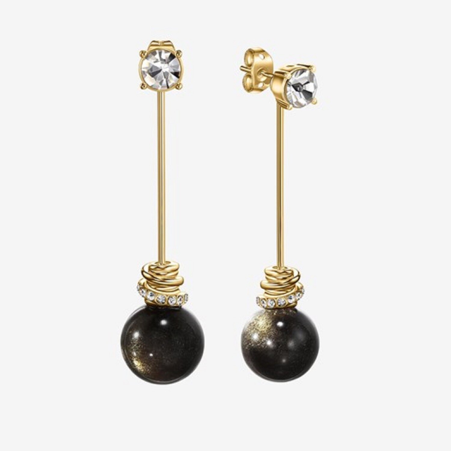Golden Obsidian - Earrings