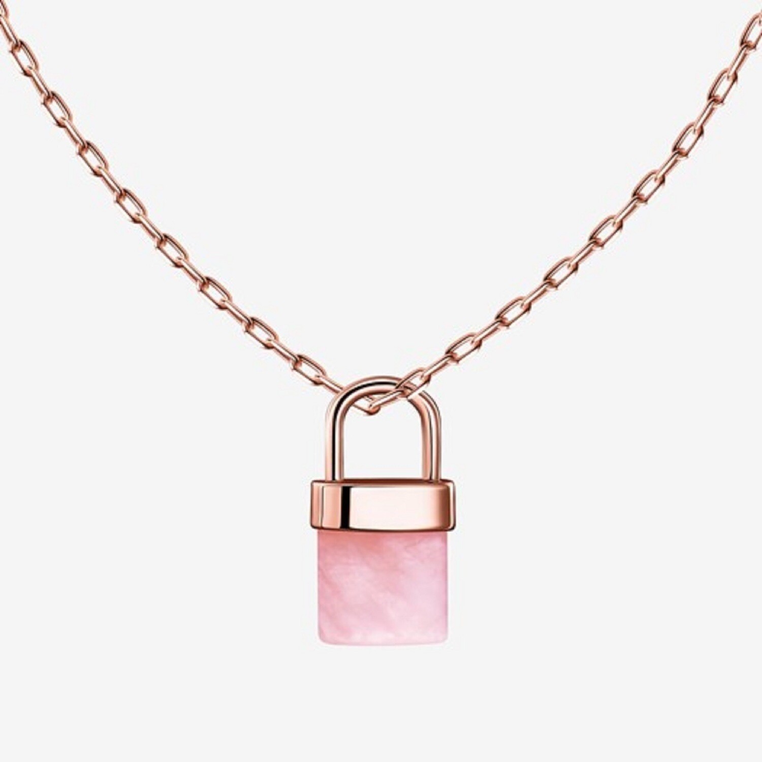 Promo Lock Rose Quartz - necklace