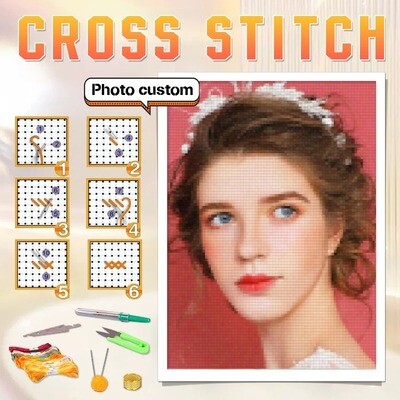 Custom Photo Embroidery Kit Cross Stitch 11CT Cotton Thread Drawing DIY Needlework Home Gift Printed on Canvas