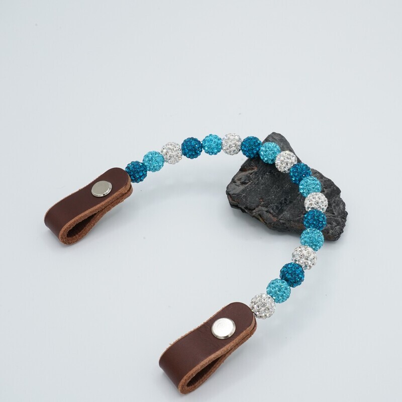 Shamballa Earloop weiß/turquoise/teal