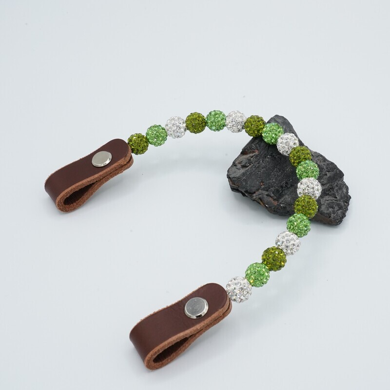 Shamballa Earloop weiß/olive/lime green