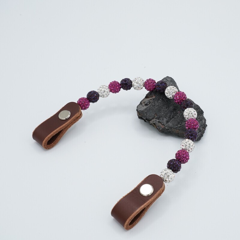 Shamballa Earloop weiß/fuchsia/dark purple