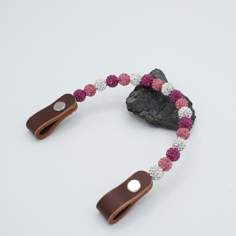 Shamballa Earloop weiß/fuchsia/rose dk pink