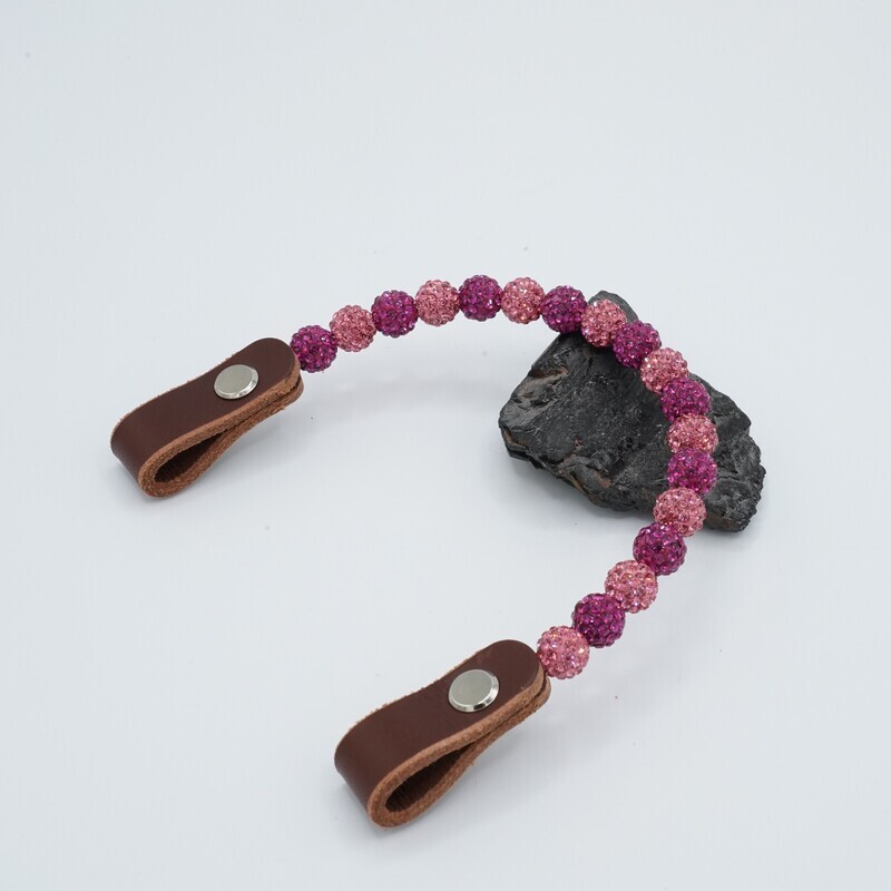 Shamballa Earloop fuchsia/rose dk pink