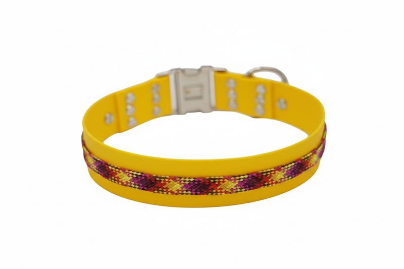 Biothane Halsband gelb mit Steckverschluss