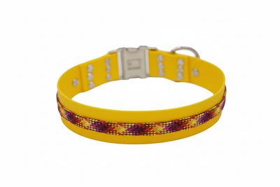 Biothane Halsband gelb mit Steckverschluss