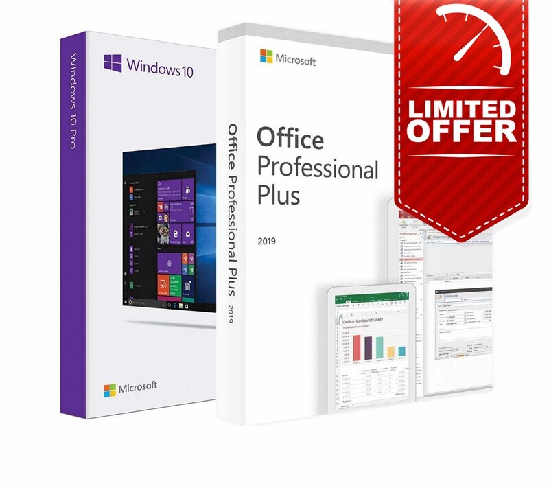 Microsoft Windows 10 Pro + Office Professional 2019 Plus Key GLOBAL