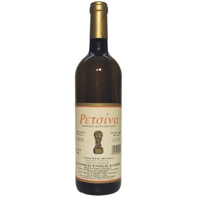 Retsina 0.75L, konventionell - geharzter Weißwein aus Chania / Kreta
