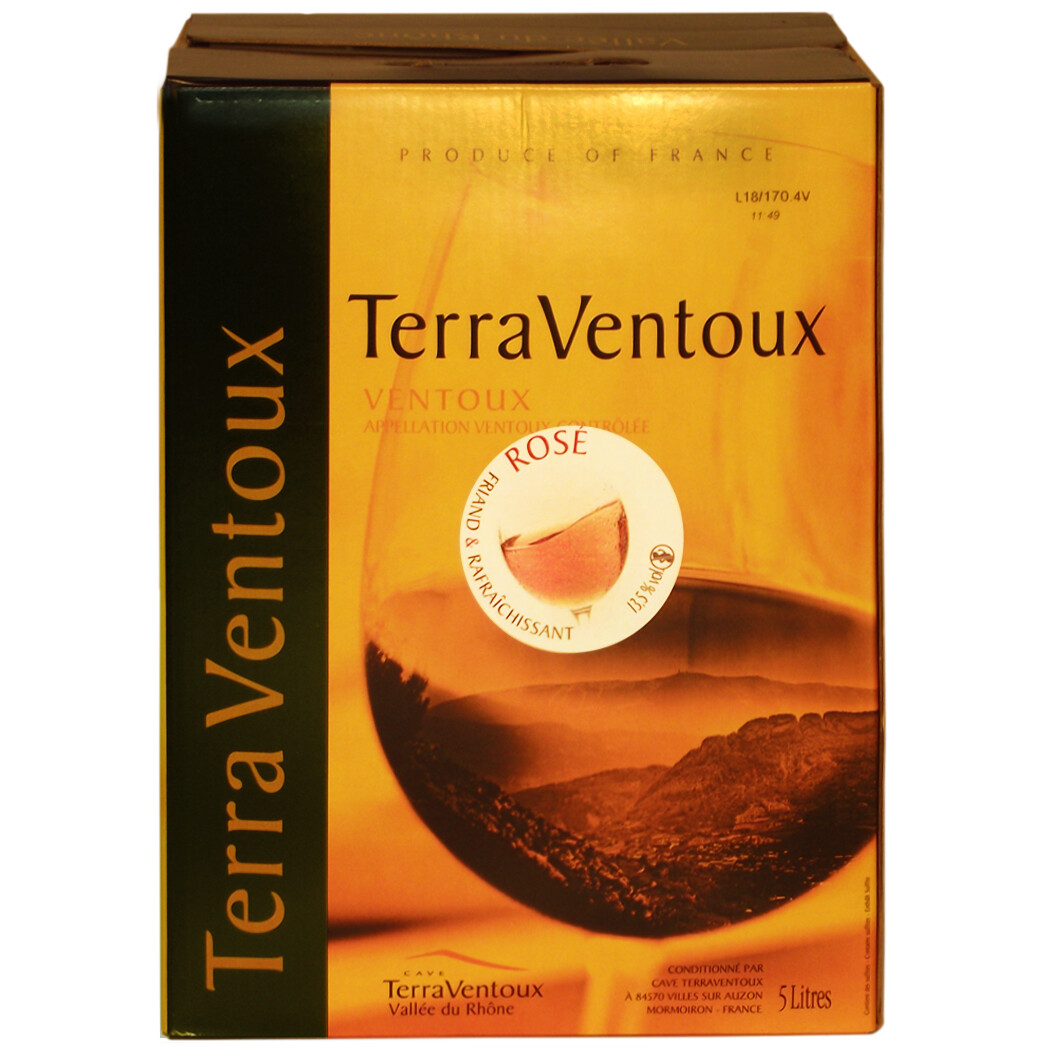 Terra Ventoux rosé, Bag in Box, 5 L - Rosé, Ventoux AOC, Rhône, Cuvée 2019