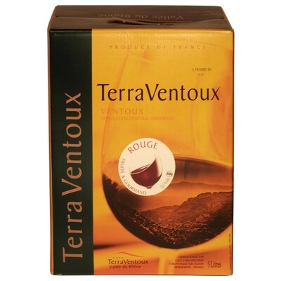 Terra Ventoux rouge, Bag in Box, 5 L - Rouge, Ventoux AOC, Rhône, Cuvée 2019