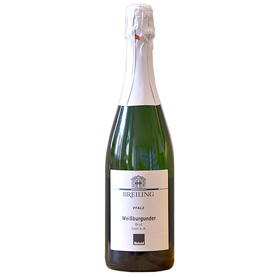 Weißburgunder Sekt Brut BIO 2018, 0,75 L - Traditionelle Flaschengärung, handgerüttelt. - DE-ÖKO-006