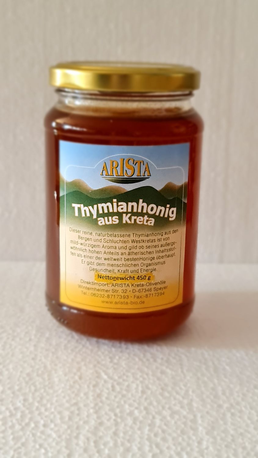 Thymianhonig aus Kreta 450 g  - Neue Ernte  wieder verfügbar.