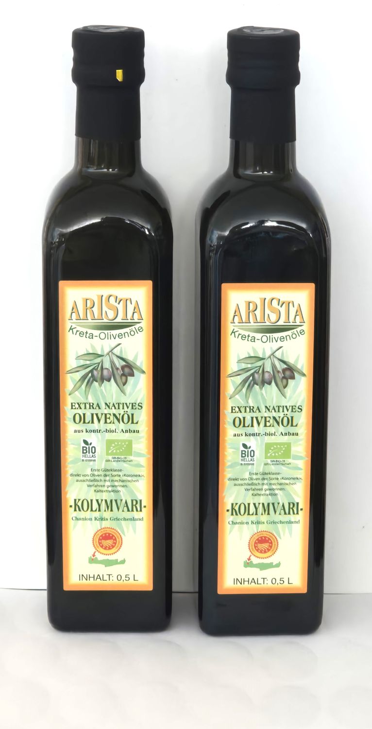 Kolymvari BIO-Olivenöl extra nativ, Zwei mal o,5 L / GR-BIO-03