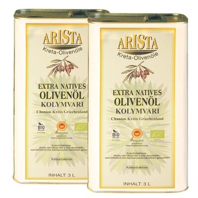 Kolymvari BIO-Olivenöl extra nativ, 3.0 l im 2er Pack - GR-BIO-03