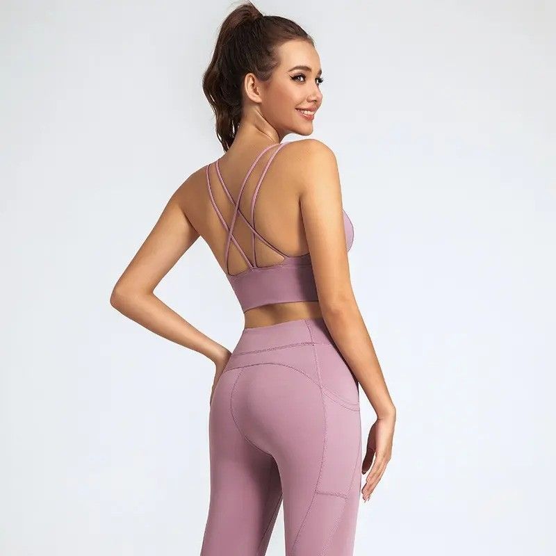 Violet Four-Way Stretch  Feminine Sports Bra