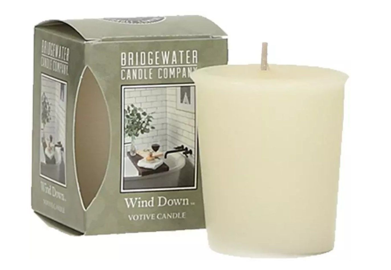 Bridgewater scented candle Wind Down White 15 hours D 6 H 5 cm