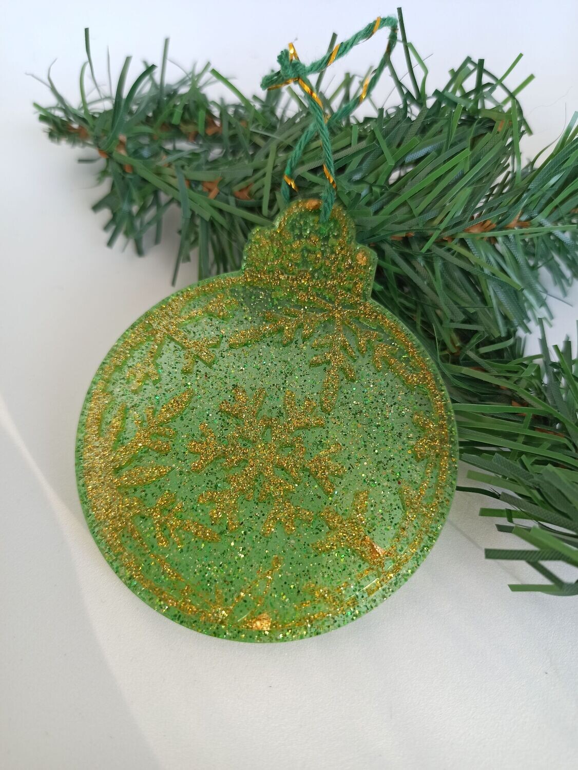 Vert et doré paillettes - flocon