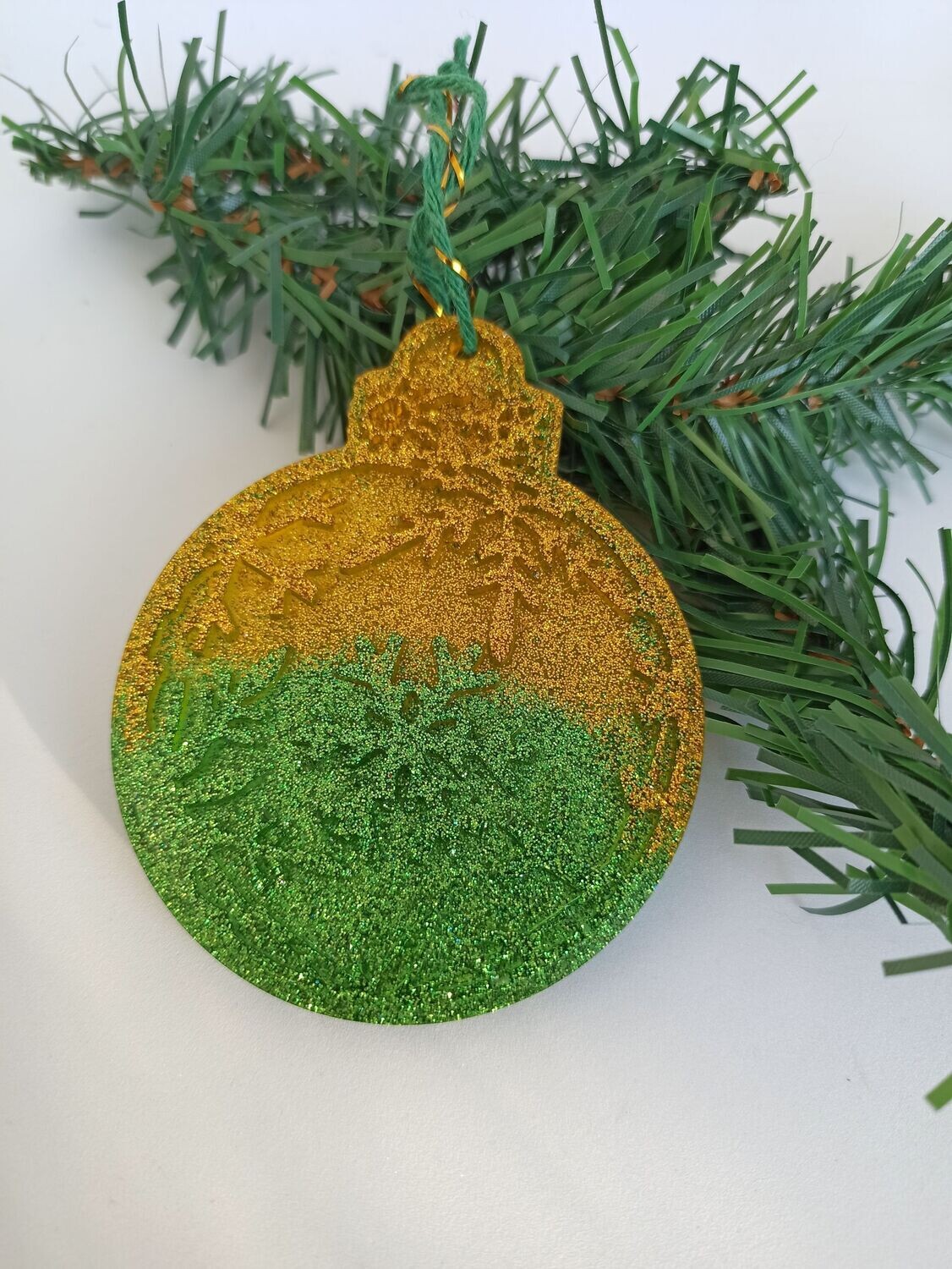 Jaune et verte paillette