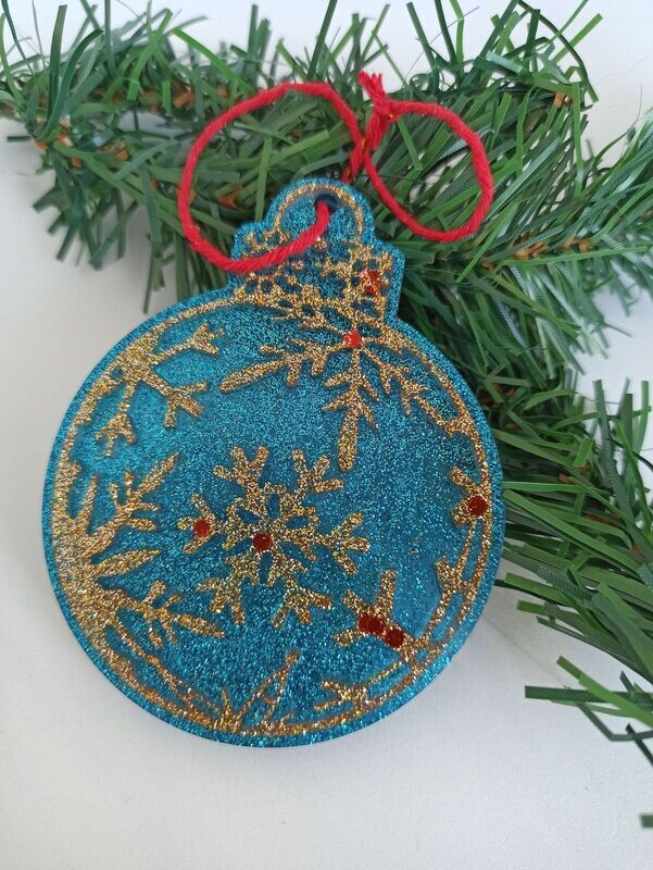 Bleu et doré paillettes