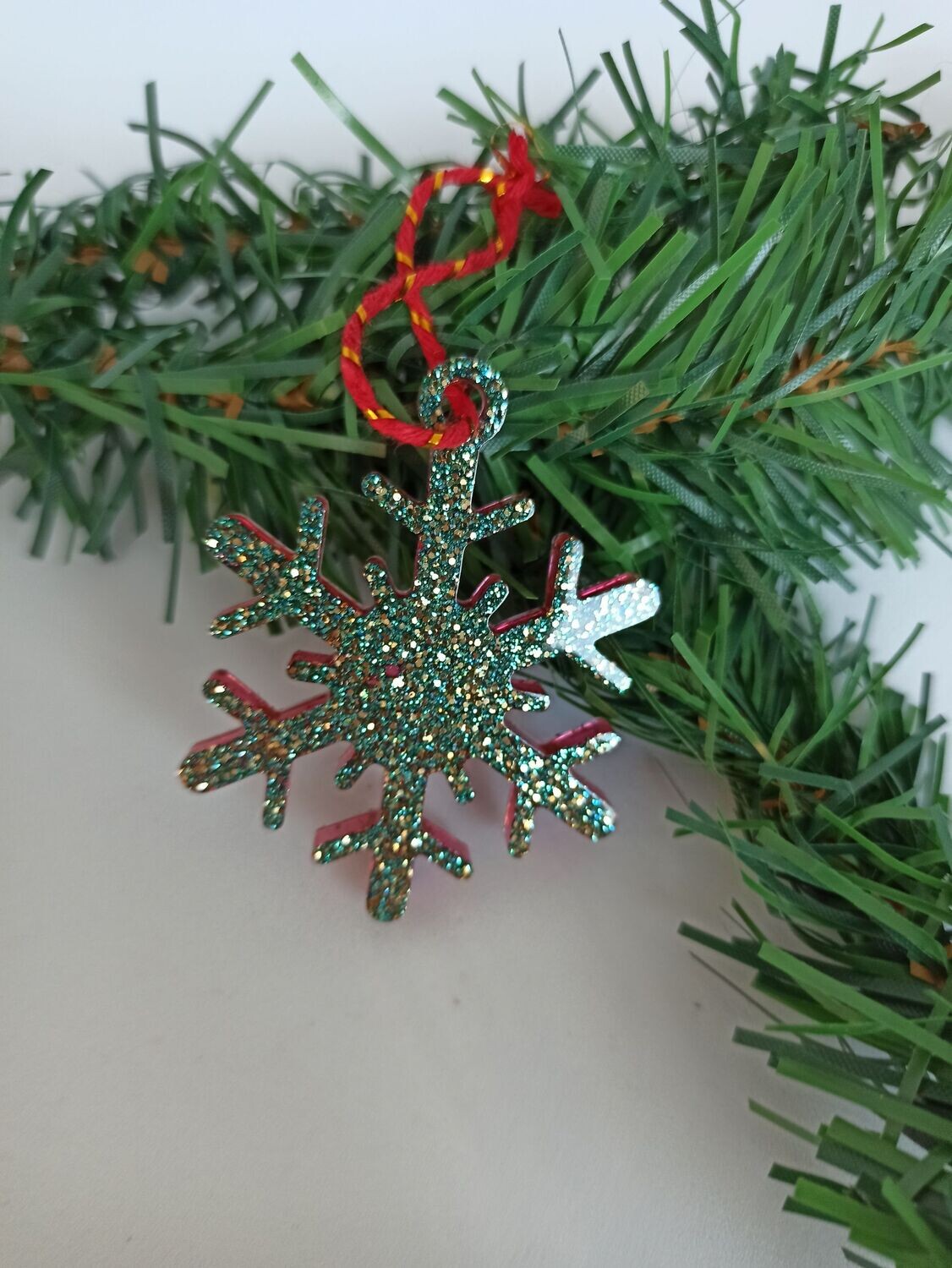Rouge/ vert doré paillettes