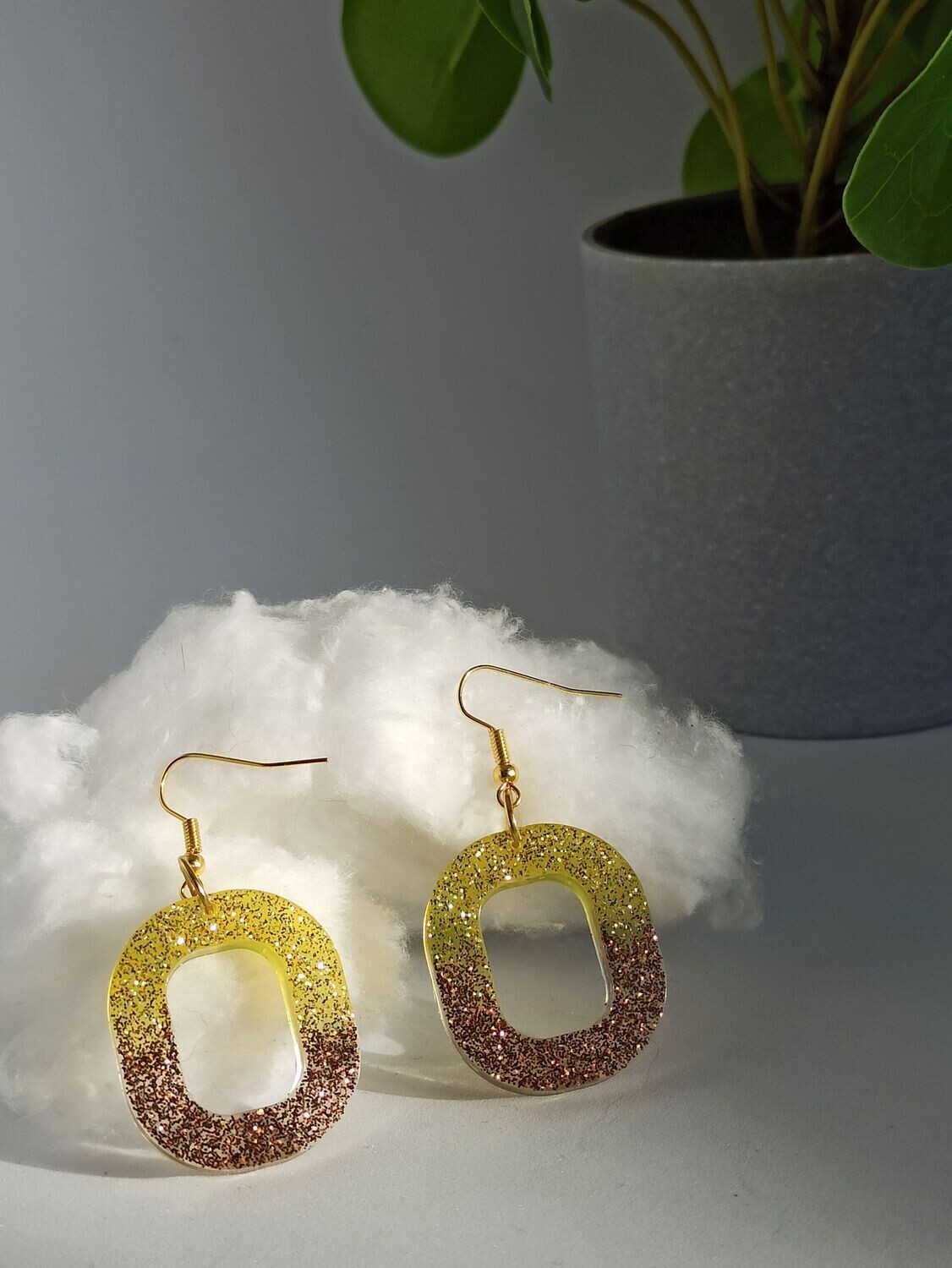 Jaune et marron paillettes