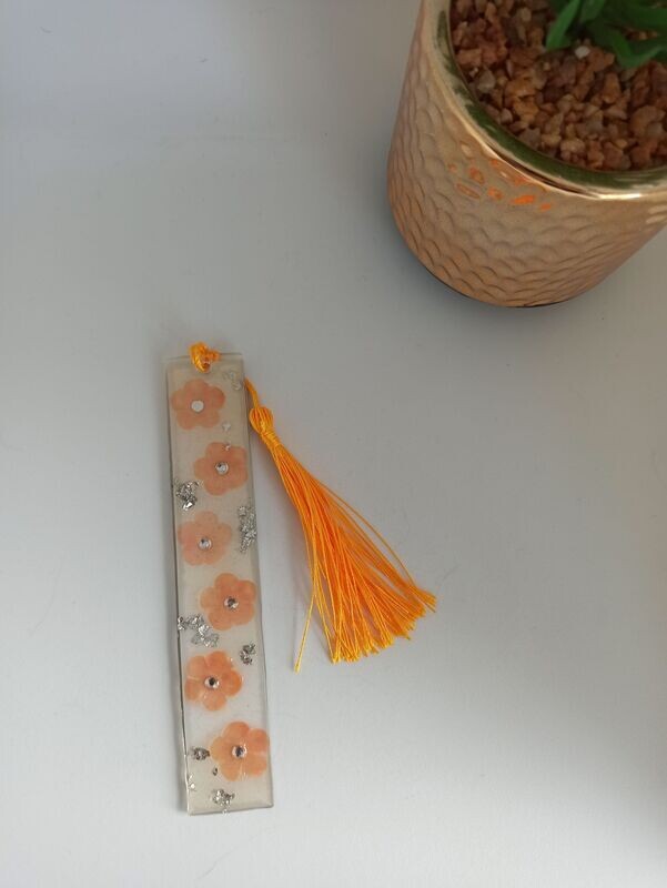 Marque page - Orange/fleur Marque page - Orange/fleur