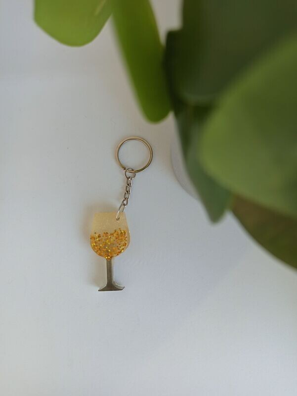 Blanc/jaune paillettes