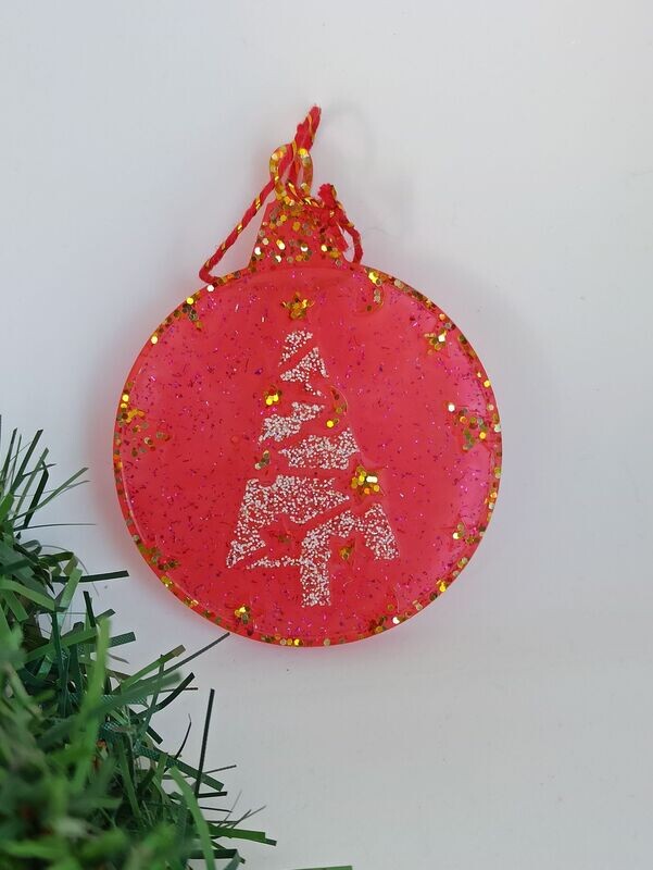 Rouge/blanc paillettes