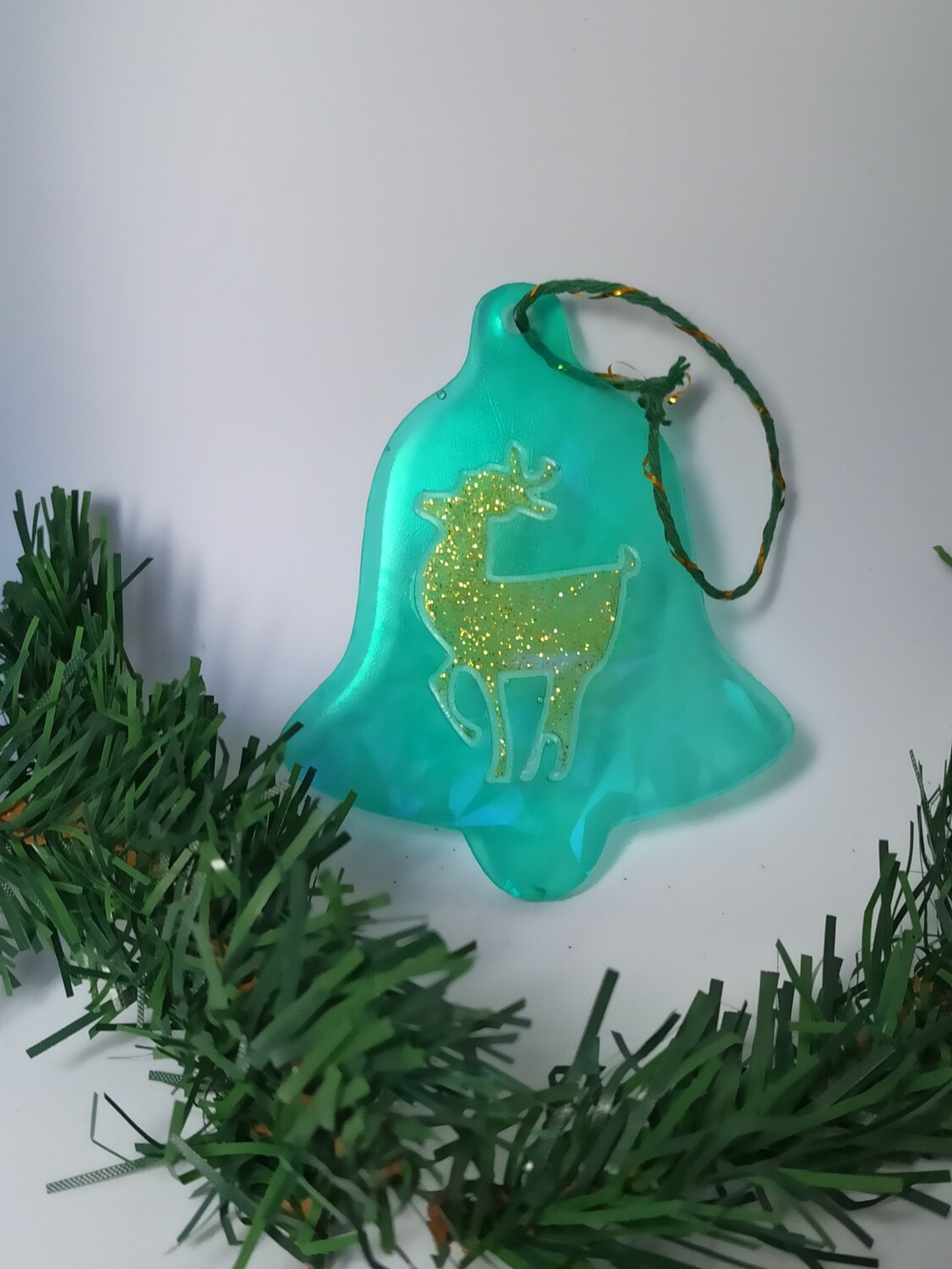 Vert holographique - renne doré paillettes