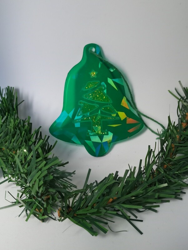 Vert holographique - sapin doré foncé paillettes