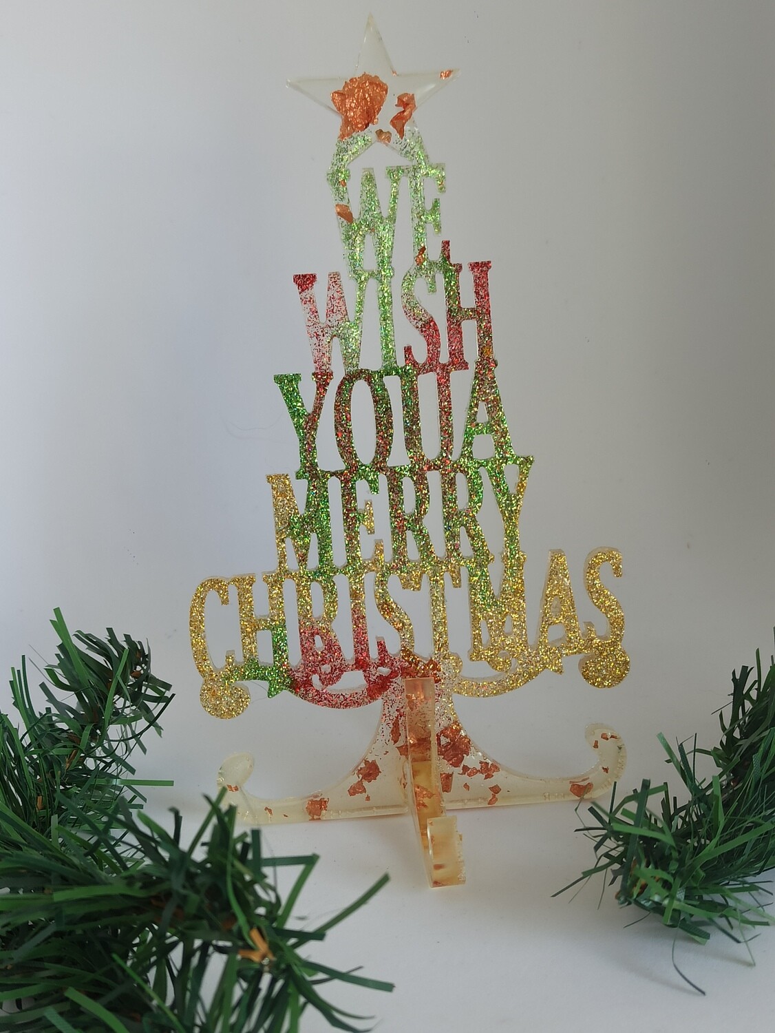 Merry Christmas sur pied - bordeau/doré