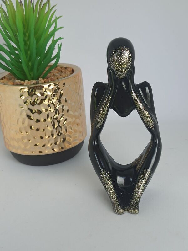 Figurine noir/doré paillettes Figurine noir/doré paillettes