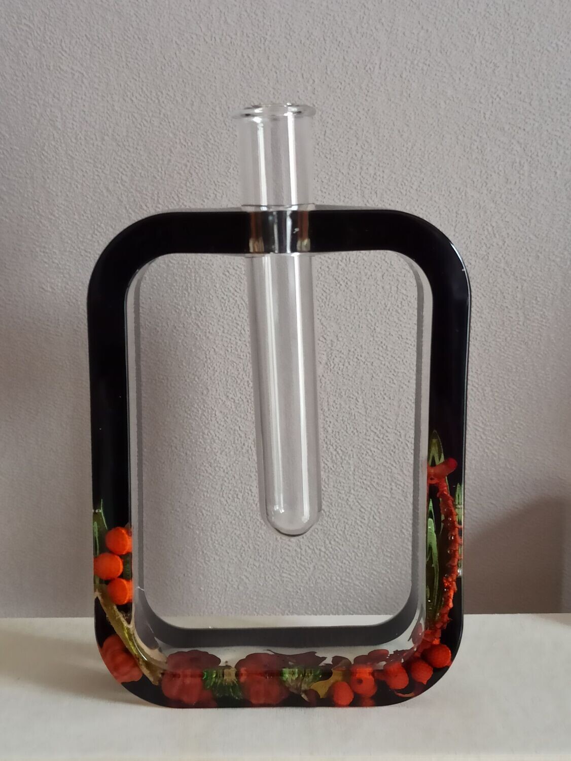 Soliflore rectangle - noir/orange