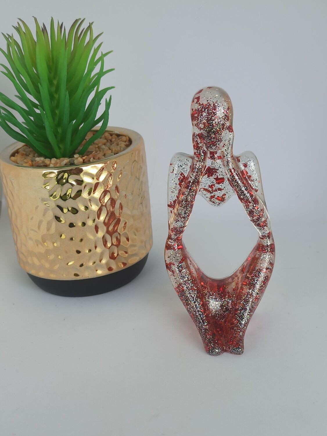 Figurine route/ transparent/argent paillettes