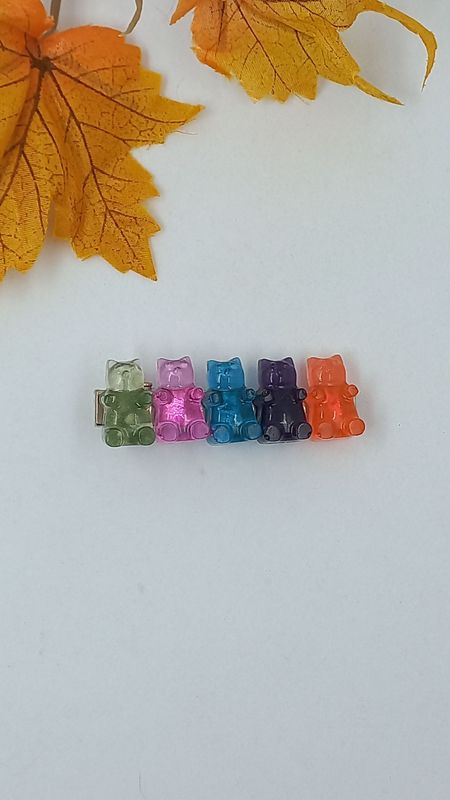 Barrette pince - nounours multicolore
