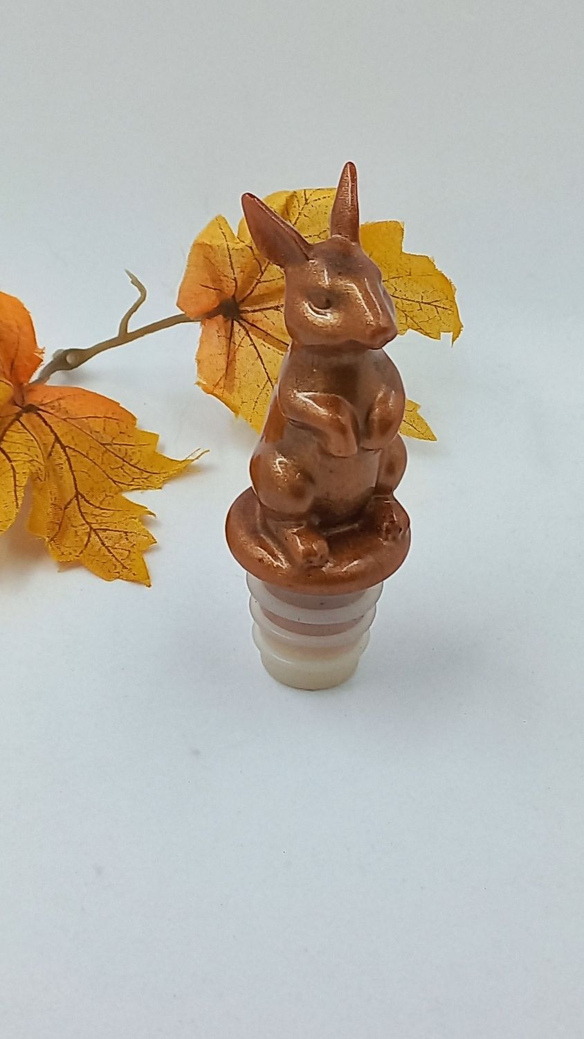 Bouchon de bouteille - lapin marron