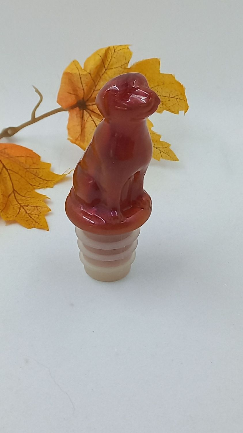 Bouchon de bouteille - chien rose caméléon