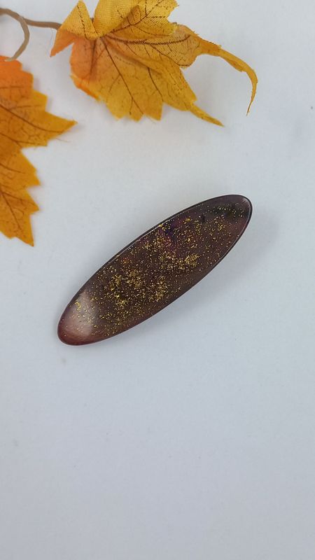 Barrette pince - marron/paillettes doré Barrette pince - marron/paillettes doré