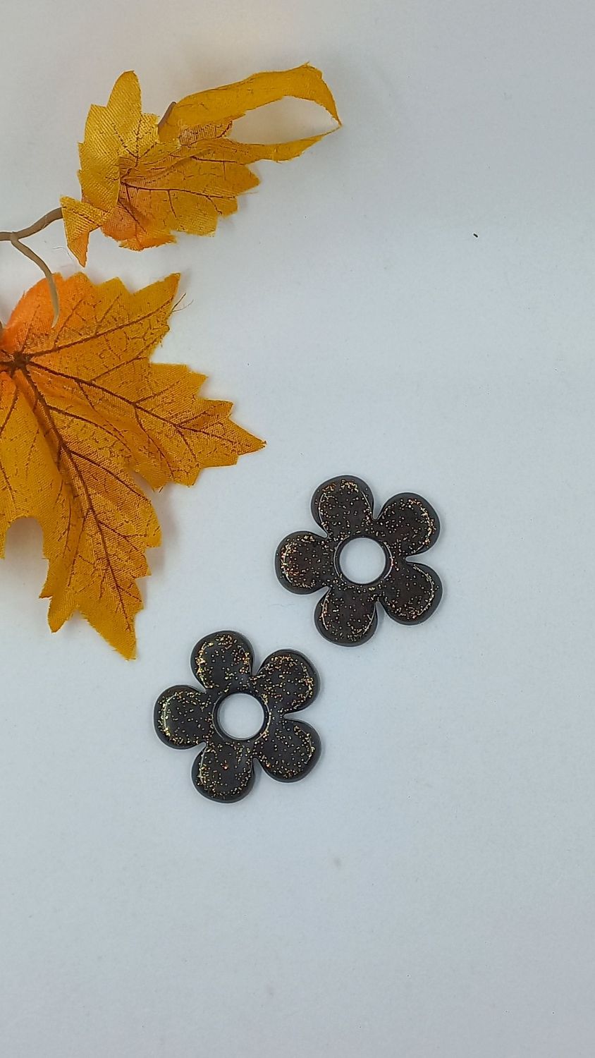 Pampilles noir/doré paillettes