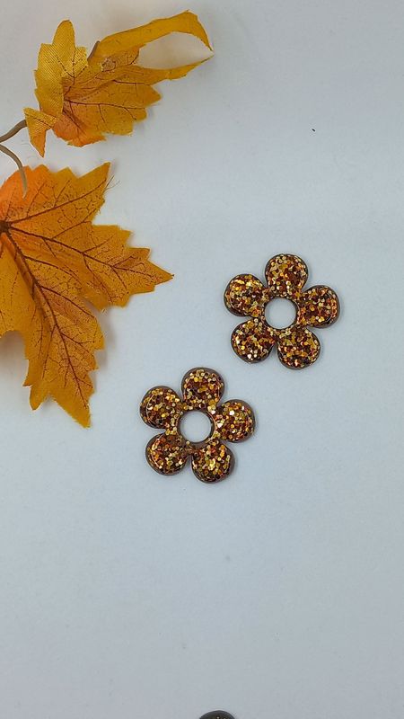 Pampilles marron/doré paillettes