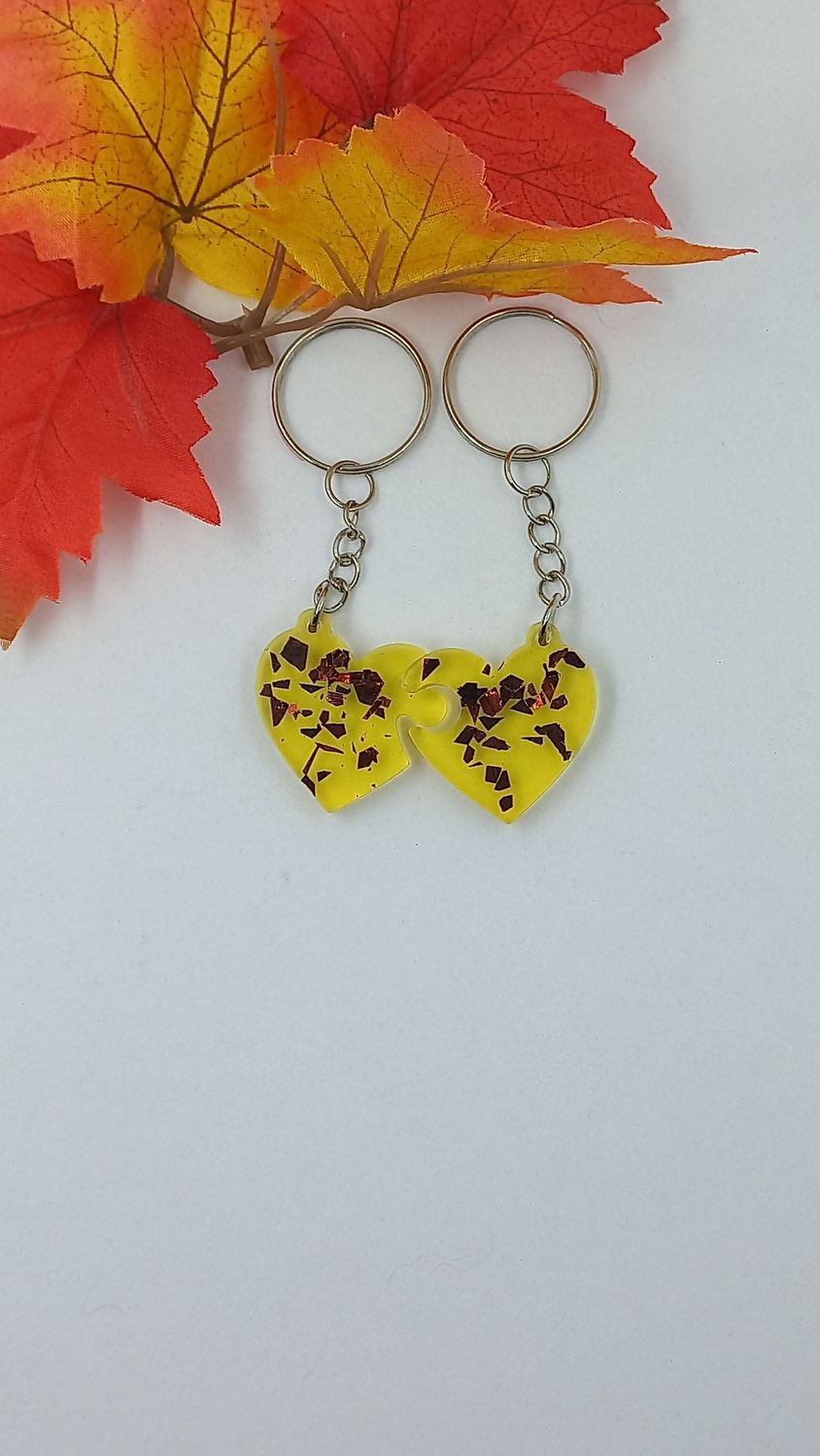 Double coeur - jaune/marron