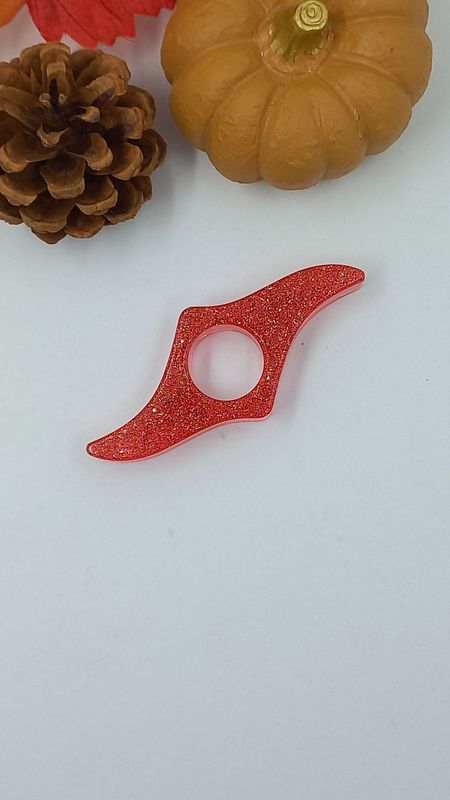 Bague de lecture - argent paillettes/ fond orange