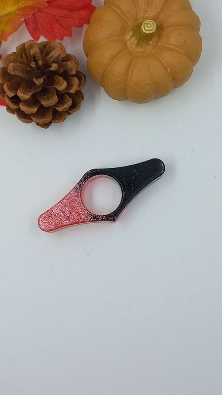 Bague de lecture - noir / rose paillettes