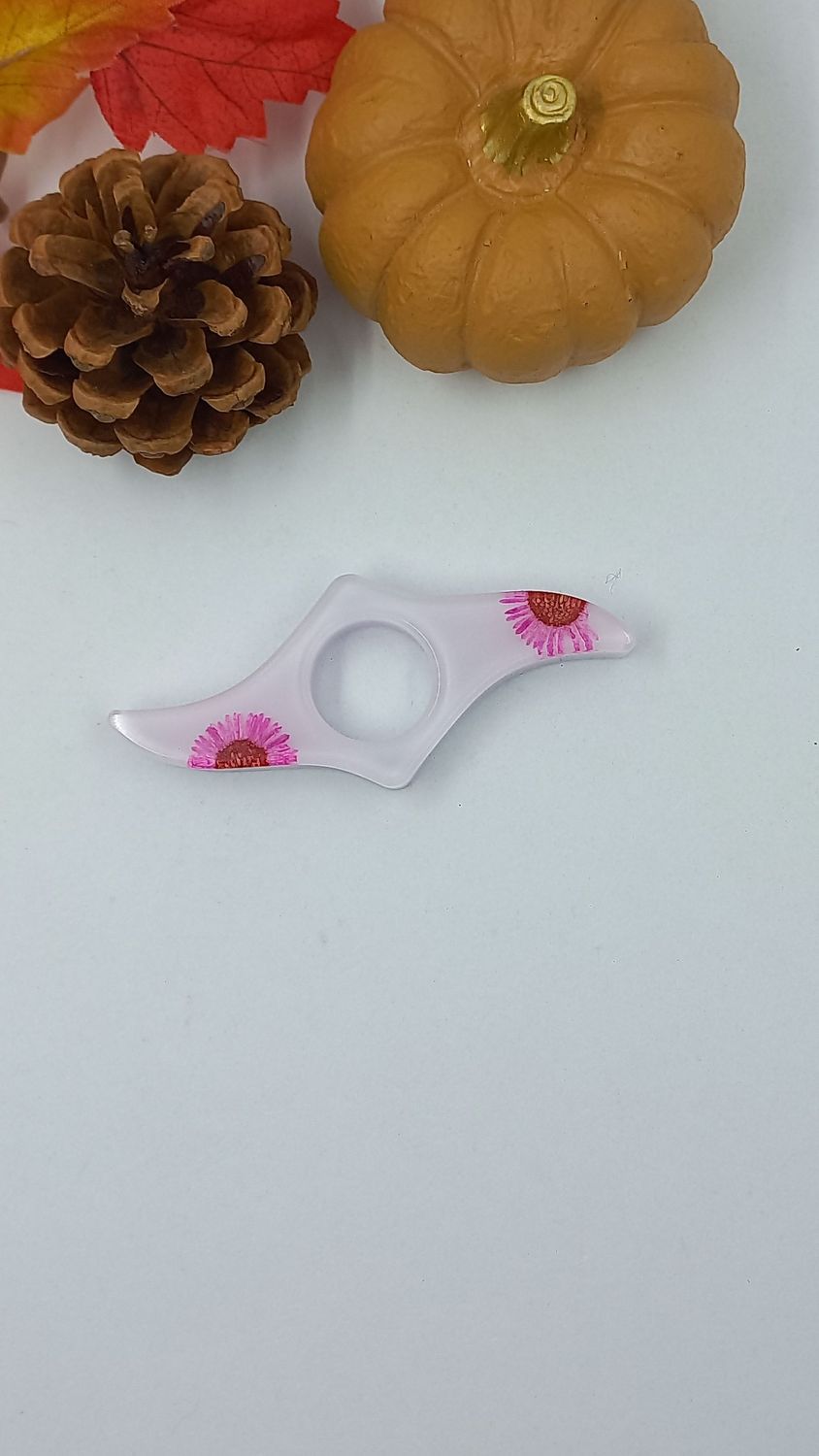 Bague de lecture - violet pastel / fleur fuchsia