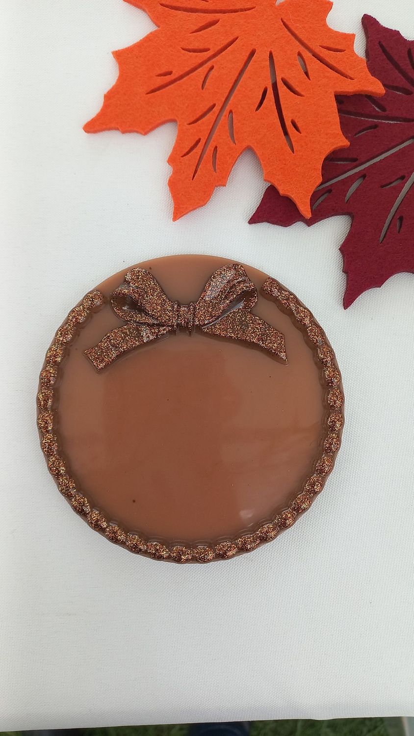 Vide poche nœud marron paillettes